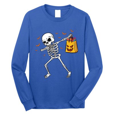 Dabbing Skeleton Halloween Gift Long Sleeve Shirt