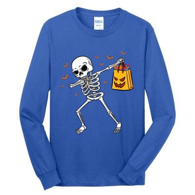 Dabbing Skeleton Halloween Gift Tall Long Sleeve T-Shirt