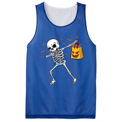 Dabbing Skeleton Halloween Gift Mesh Reversible Basketball Jersey Tank