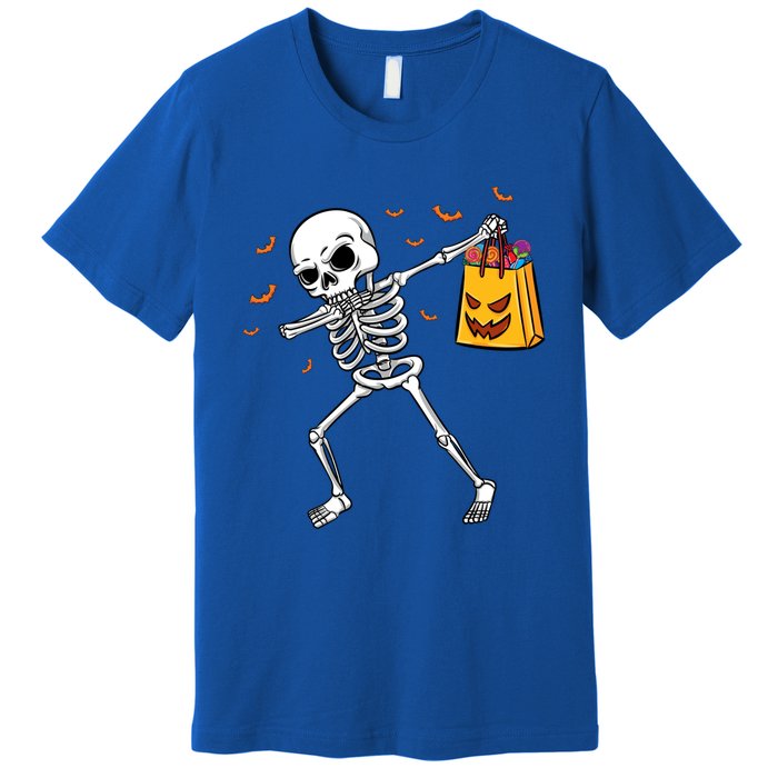 Dabbing Skeleton Halloween Gift Premium T-Shirt