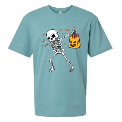 Dabbing Skeleton Halloween Gift Sueded Cloud Jersey T-Shirt