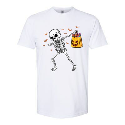 Dabbing Skeleton Halloween Gift Softstyle CVC T-Shirt