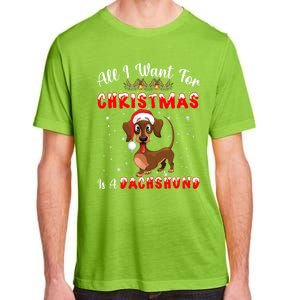 Dachshund Santa Hat All I Want For Christmas Is A Dachshund Meaningful Gift Adult ChromaSoft Performance T-Shirt