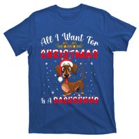 Dachshund Santa Hat All I Want For Christmas Is A Dachshund Meaningful Gift T-Shirt