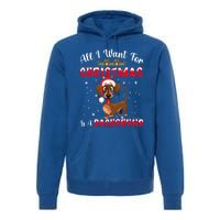 Dachshund Santa Hat All I Want For Christmas Is A Dachshund Meaningful Gift Premium Hoodie