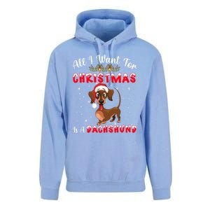 Dachshund Santa Hat All I Want For Christmas Is A Dachshund Meaningful Gift Unisex Surf Hoodie