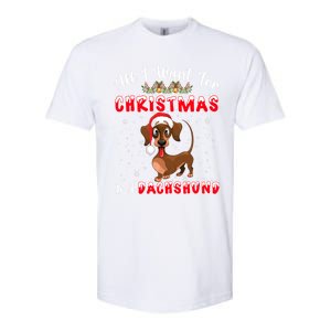 Dachshund Santa Hat All I Want For Christmas Is A Dachshund Meaningful Gift Softstyle CVC T-Shirt