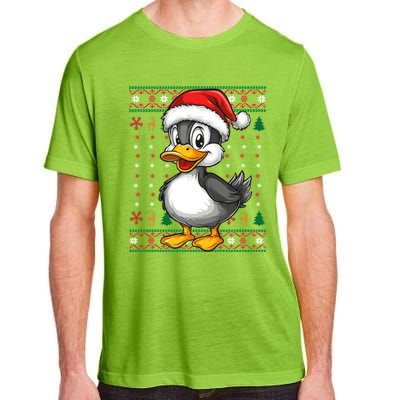 Duck Santa Hat Ugly Christmas Funny Holiday Duck Lover Gift Adult ChromaSoft Performance T-Shirt