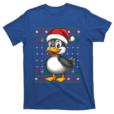 Duck Santa Hat Ugly Christmas Funny Holiday Duck Lover Gift T-Shirt