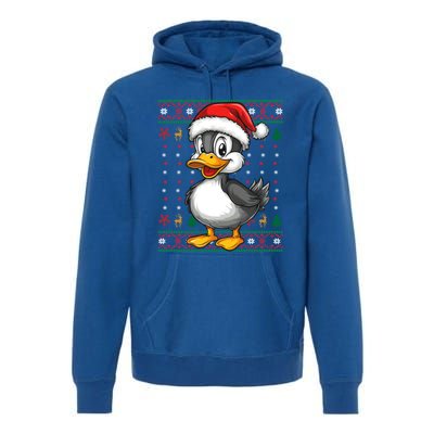 Duck Santa Hat Ugly Christmas Funny Holiday Duck Lover Gift Premium Hoodie