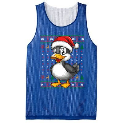 Duck Santa Hat Ugly Christmas Funny Holiday Duck Lover Gift Mesh Reversible Basketball Jersey Tank