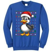 Duck Santa Hat Ugly Christmas Funny Holiday Duck Lover Gift Tall Sweatshirt