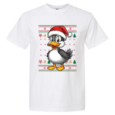 Duck Santa Hat Ugly Christmas Funny Holiday Duck Lover Gift Garment-Dyed Heavyweight T-Shirt