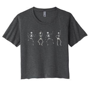 Dancing Skeletons Halloween Dance Challenge Women's Crop Top Tee