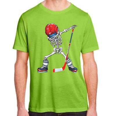 Dabbing Skeleton Hockey Halloween Costume Gift Adult ChromaSoft Performance T-Shirt