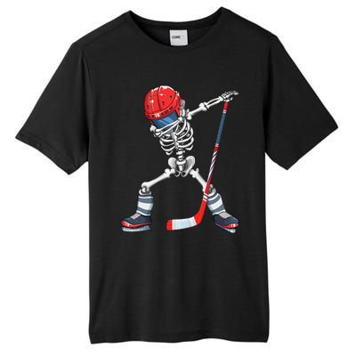 Dabbing Skeleton Hockey Halloween Costume Gift Tall Fusion ChromaSoft Performance T-Shirt