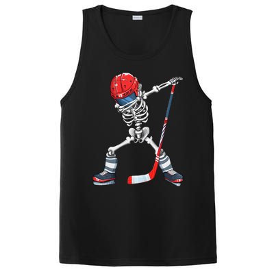 Dabbing Skeleton Hockey Halloween Costume Gift PosiCharge Competitor Tank