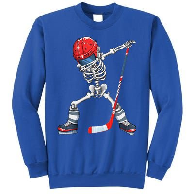 Dabbing Skeleton Hockey Halloween Costume Gift Sweatshirt