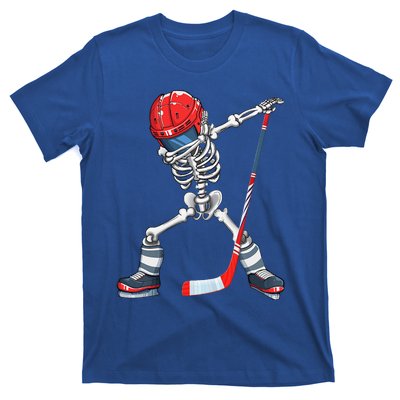 Dabbing Skeleton Hockey Halloween Costume Gift T-Shirt