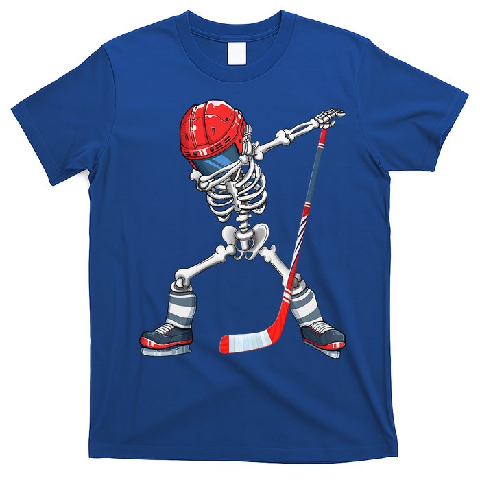 Dabbing Skeleton Hockey Halloween Costume Gift T-Shirt