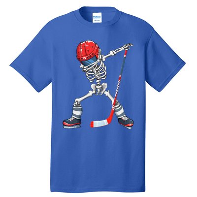 Dabbing Skeleton Hockey Halloween Costume Gift Tall T-Shirt