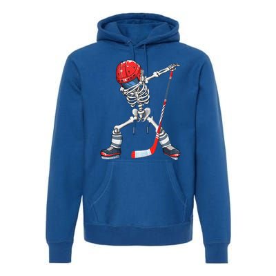 Dabbing Skeleton Hockey Halloween Costume Gift Premium Hoodie