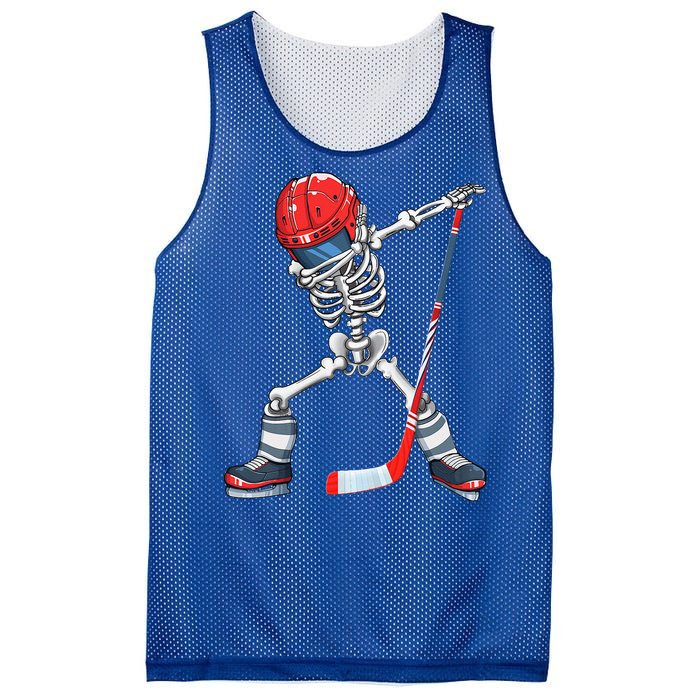 Dabbing Skeleton Hockey Halloween Costume Gift Mesh Reversible Basketball Jersey Tank