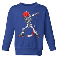 Dabbing Skeleton Hockey Halloween Costume Gift Toddler Sweatshirt