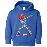 Dabbing Skeleton Hockey Halloween Costume Gift Toddler Hoodie