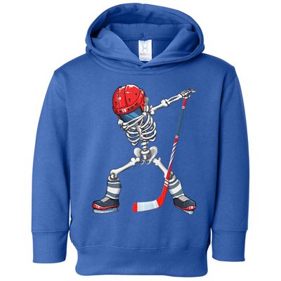 Dabbing Skeleton Hockey Halloween Costume Gift Toddler Hoodie