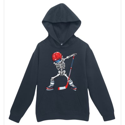 Dabbing Skeleton Hockey Halloween Costume Gift Urban Pullover Hoodie