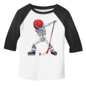 Dabbing Skeleton Hockey Halloween Costume Gift Toddler Fine Jersey T-Shirt