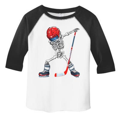 Dabbing Skeleton Hockey Halloween Costume Gift Toddler Fine Jersey T-Shirt