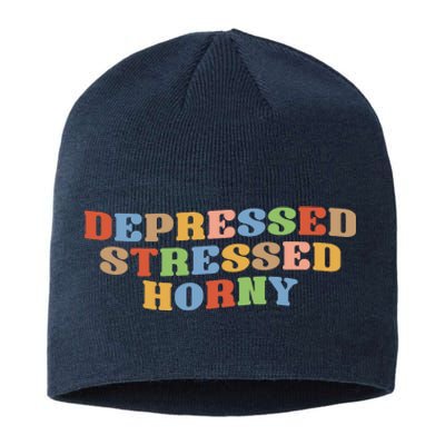 Depressed Stressed Horny Sustainable Beanie