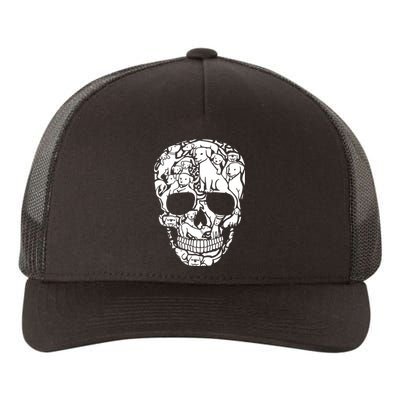 Dog Skeleton Halloween Costume Puppy Skull Yupoong Adult 5-Panel Trucker Hat