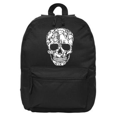 Dog Skeleton Halloween Costume Puppy Skull 16 in Basic Backpack