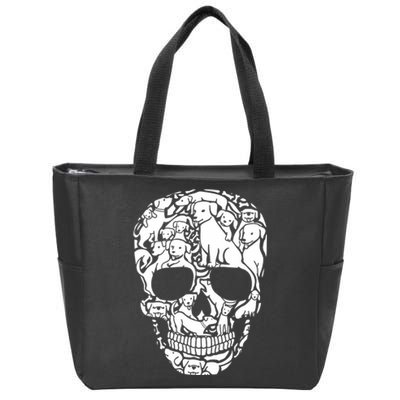 Dog Skeleton Halloween Costume Puppy Skull Zip Tote Bag