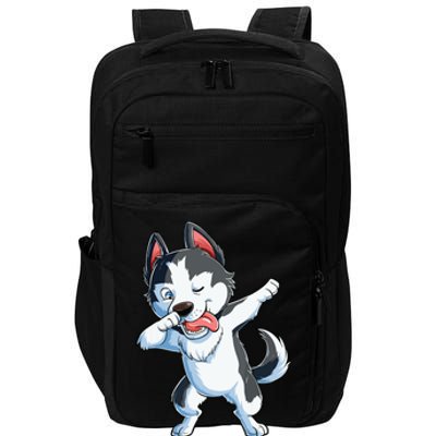 Dabbing Siberian Husky Dog Lover Boy Dab Funny Gift Impact Tech Backpack