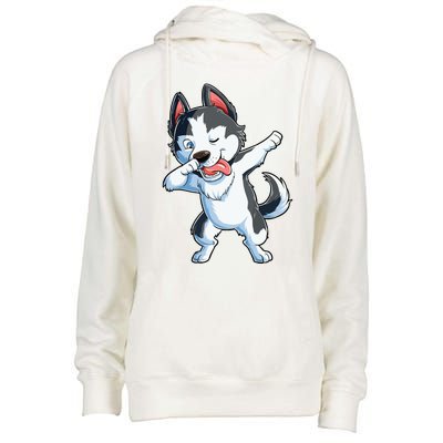 Dabbing Siberian Husky Dog Lover Boy Dab Funny Gift Womens Funnel Neck Pullover Hood