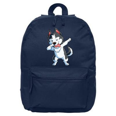 Dabbing Siberian Husky Dog Lover Boy Dab Funny Gift 16 in Basic Backpack