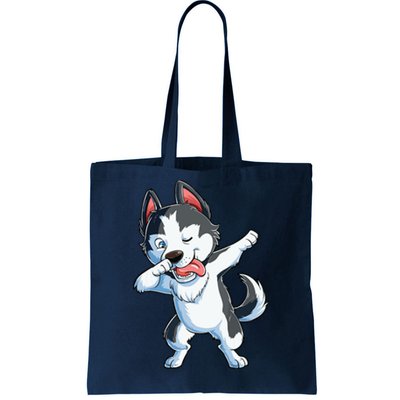 Dabbing Siberian Husky Dog Lover Boy Dab Funny Gift Tote Bag