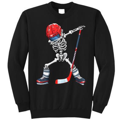 Dabbing Skeleton Hockey Halloween Costume Gift Tall Sweatshirt