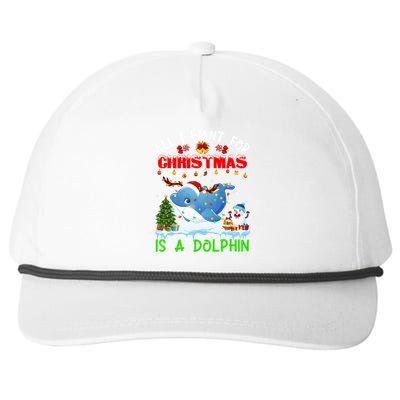 Dolphin Santa Hat Lights Xmas Snowflake Pajama Christmas Tee Gift Snapback Five-Panel Rope Hat