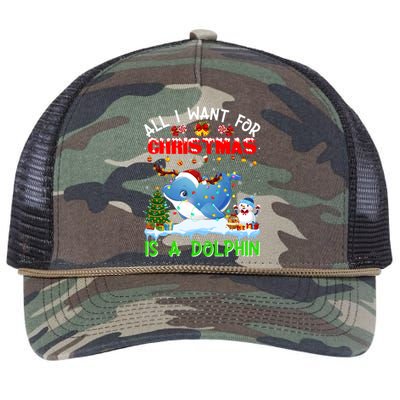 Dolphin Santa Hat Lights Xmas Snowflake Pajama Christmas Tee Gift Retro Rope Trucker Hat Cap