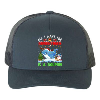 Dolphin Santa Hat Lights Xmas Snowflake Pajama Christmas Tee Gift Yupoong Adult 5-Panel Trucker Hat