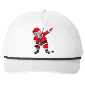 Dabbing Santa Hockey Christmas Xmas Gift Gift Snapback Five-Panel Rope Hat