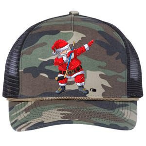 Dabbing Santa Hockey Christmas Xmas Gift Gift Retro Rope Trucker Hat Cap