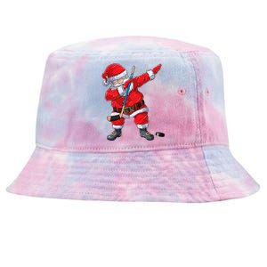 Dabbing Santa Hockey Christmas Xmas Gift Gift Tie-Dyed Bucket Hat