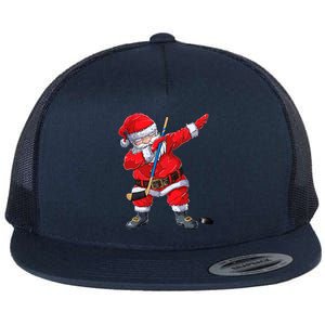 Dabbing Santa Hockey Christmas Xmas Gift Gift Flat Bill Trucker Hat