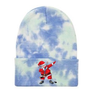 Dabbing Santa Hockey Christmas Xmas Gift Gift Tie Dye 12in Knit Beanie